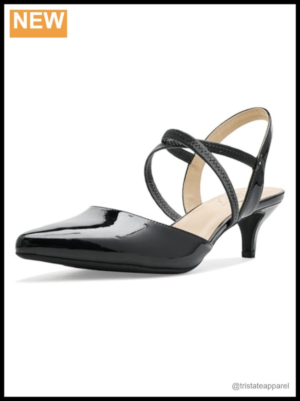 LifeStride Marcella Slingback Pointed Toe Kitten Heel Pump